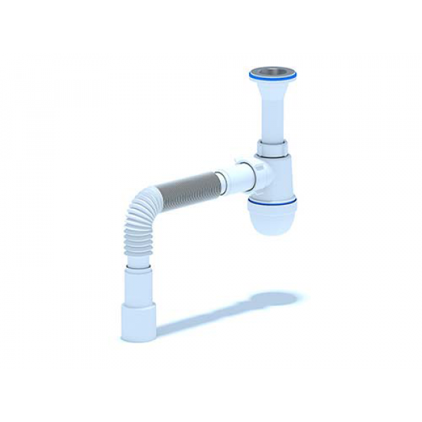 

Сифон Ани 1-1/4" х 40 с гибкой трубкой 40х40/50 С2015, Белый
