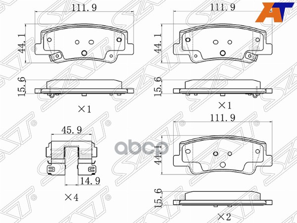 

Колодки Тормозные Зад Hyundai Sonata 19-/Kia K5 20- Sat