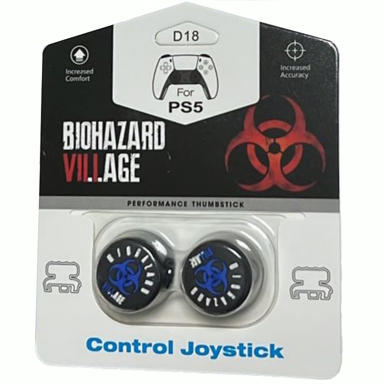 

Накладки на стики для DualSense/DualShock 4 DH Res Evil Bioh Vill\D18 (Black/Blue) PS4/PS5, Белый;синий;черный, DH Resident Evil Biohazard Village\D18