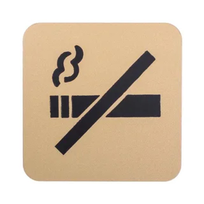 

Табличка информационная NO SMOKING золото