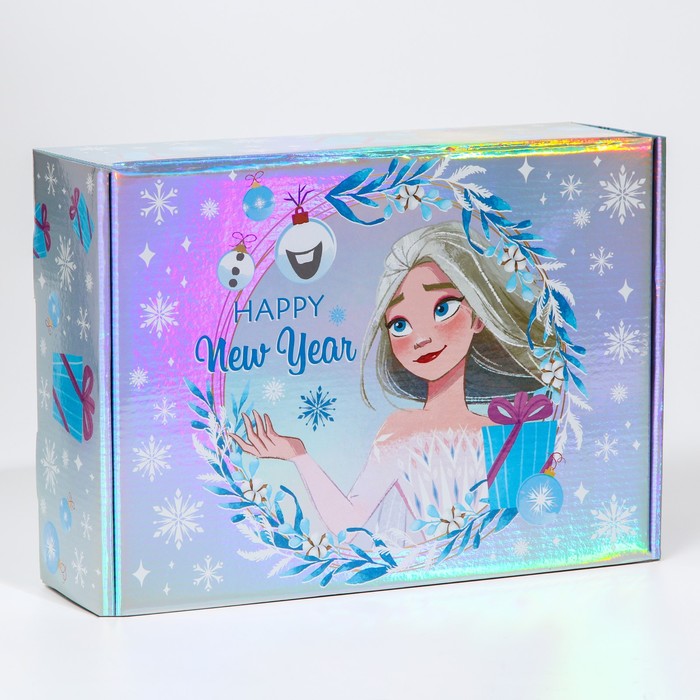 Подарочная коробка складная Happy New year Холодное сердце 31х22х9,5 см