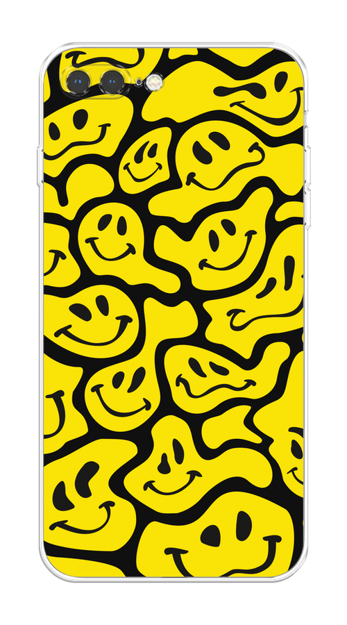

Чехол на Apple iPhone 7 Plus/8 Plus "Расплывчатые смайлики желтые", Черный;желтый, 10950-6
