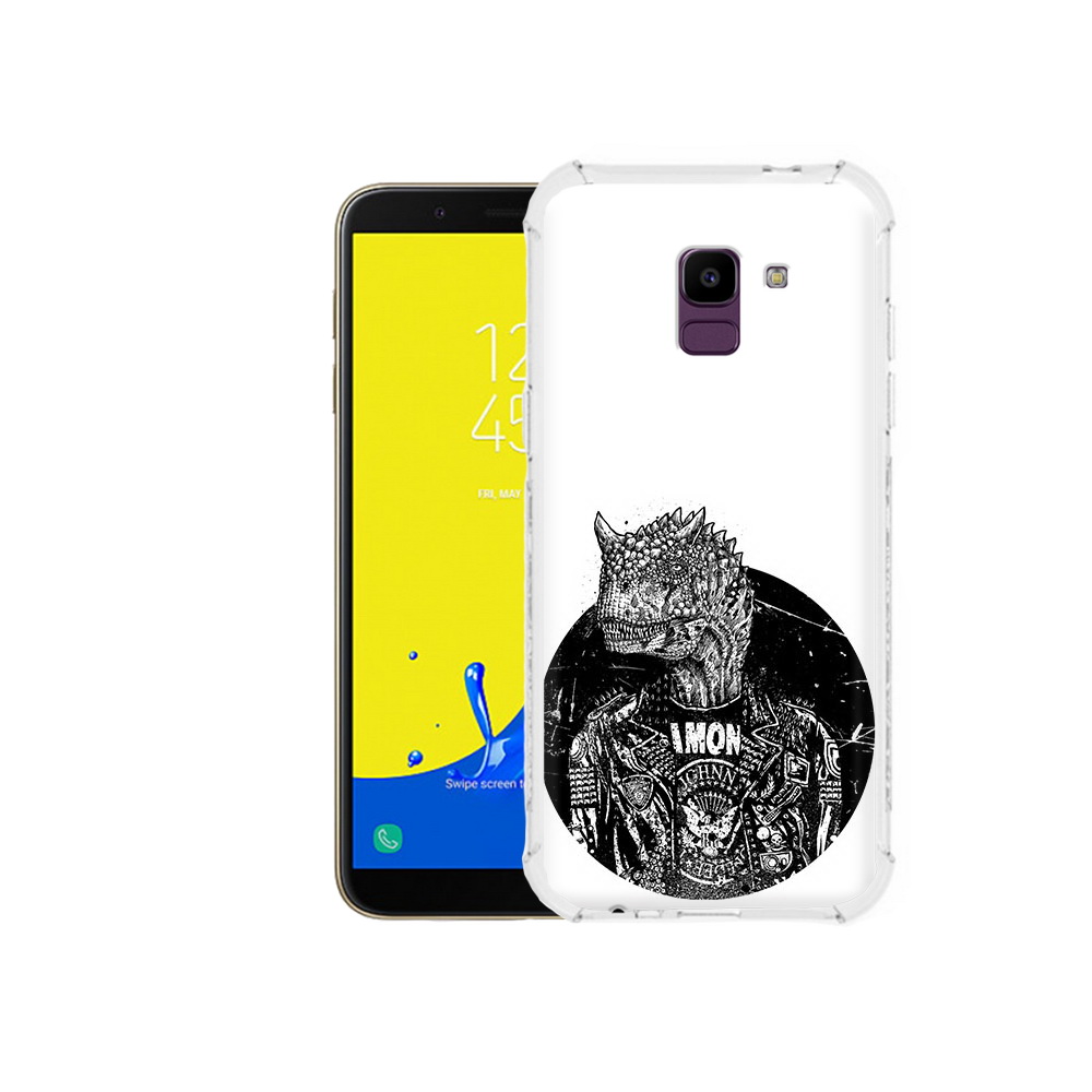 

Чехол MyPads Tocco для Samsung Galaxy J6 (2018) динозавр в куртке, Прозрачный, Tocco