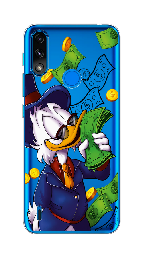 

Чехол на Lenovo K13/Motorola Moto E7 Power "Scrooge McDuck with Money", Синий;зеленый;белый, 113050-6