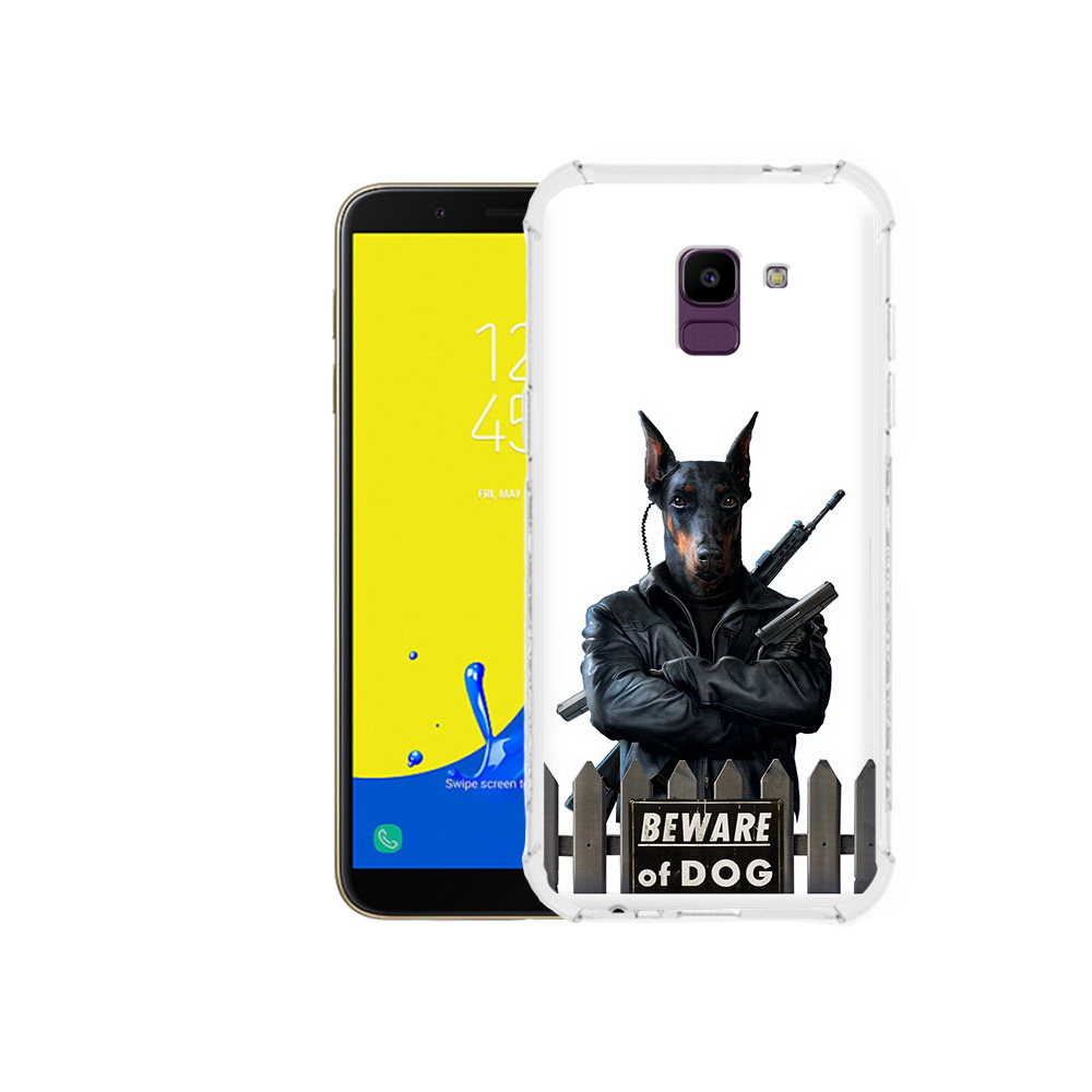 

Чехол MyPads Tocco для Samsung Galaxy J6 (2018) доберман, Прозрачный, Tocco