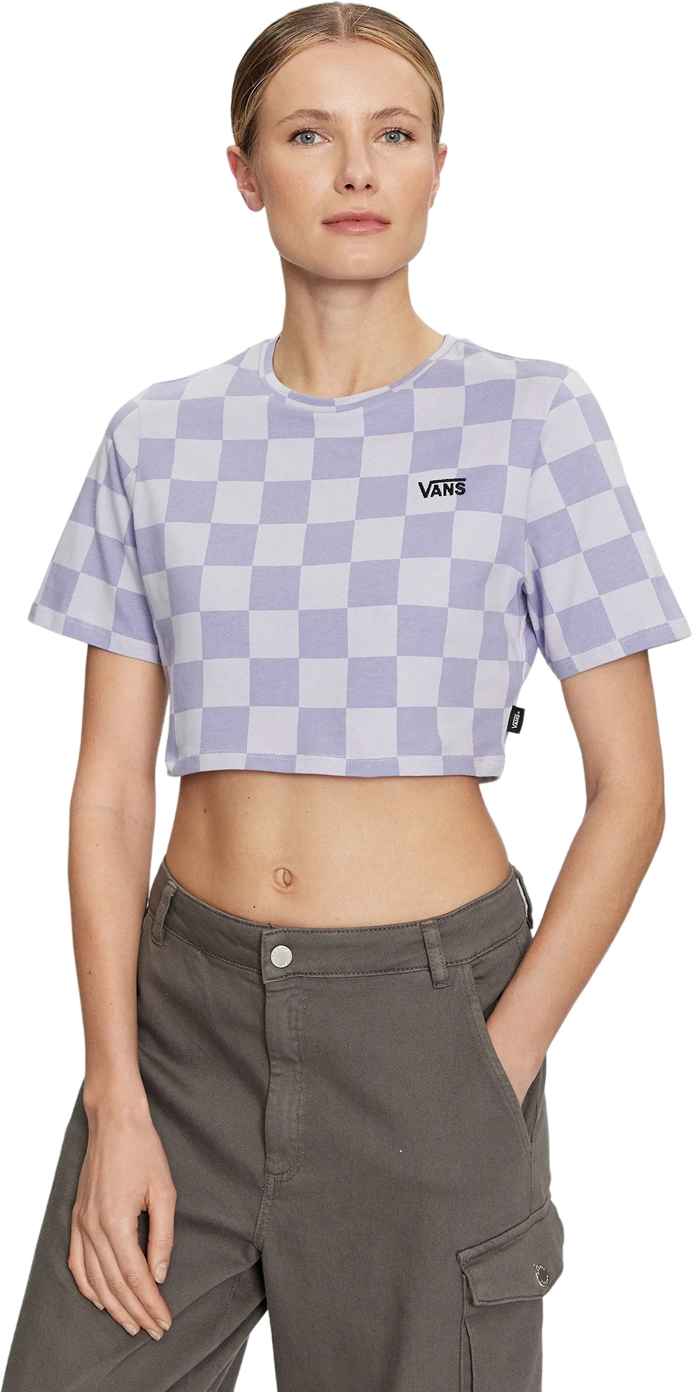 Футболка женская Vans CHECKER CREW CROP II синяя M