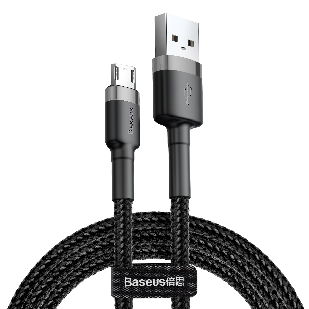 Кабель Baseus cafule Cable USB For Micro 2.4A 1м Gray+Black (CAMKLF-BG1)