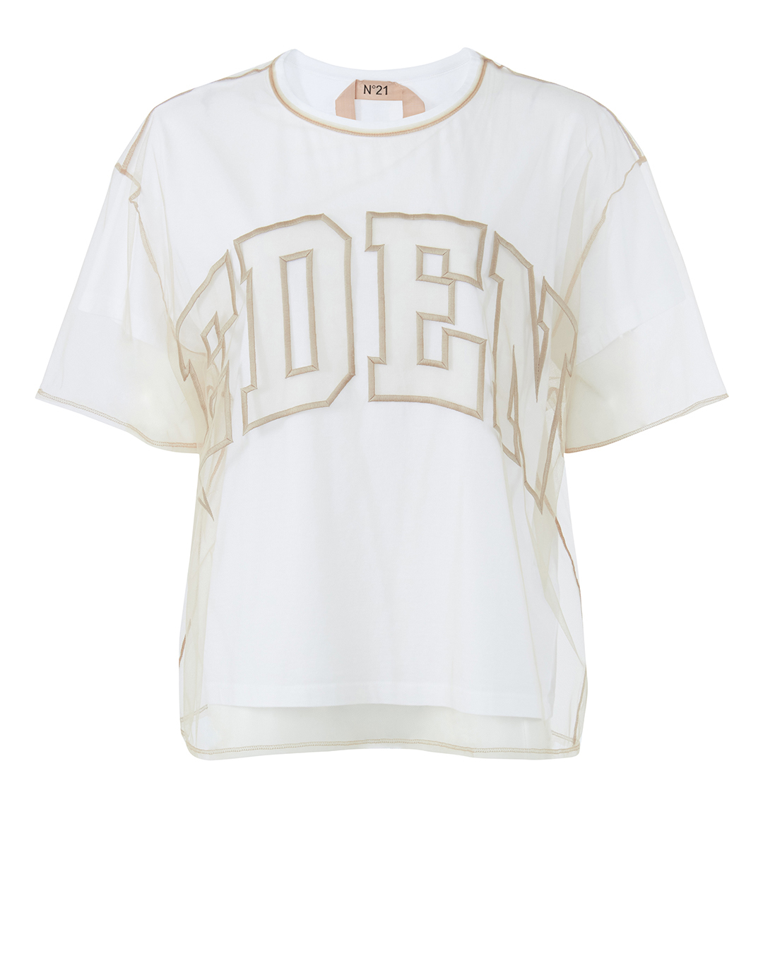 

Футболка женская № 21 N2MF121.T-SHIRT белая 38 IT, Белый, N2MF121.T-SHIRT