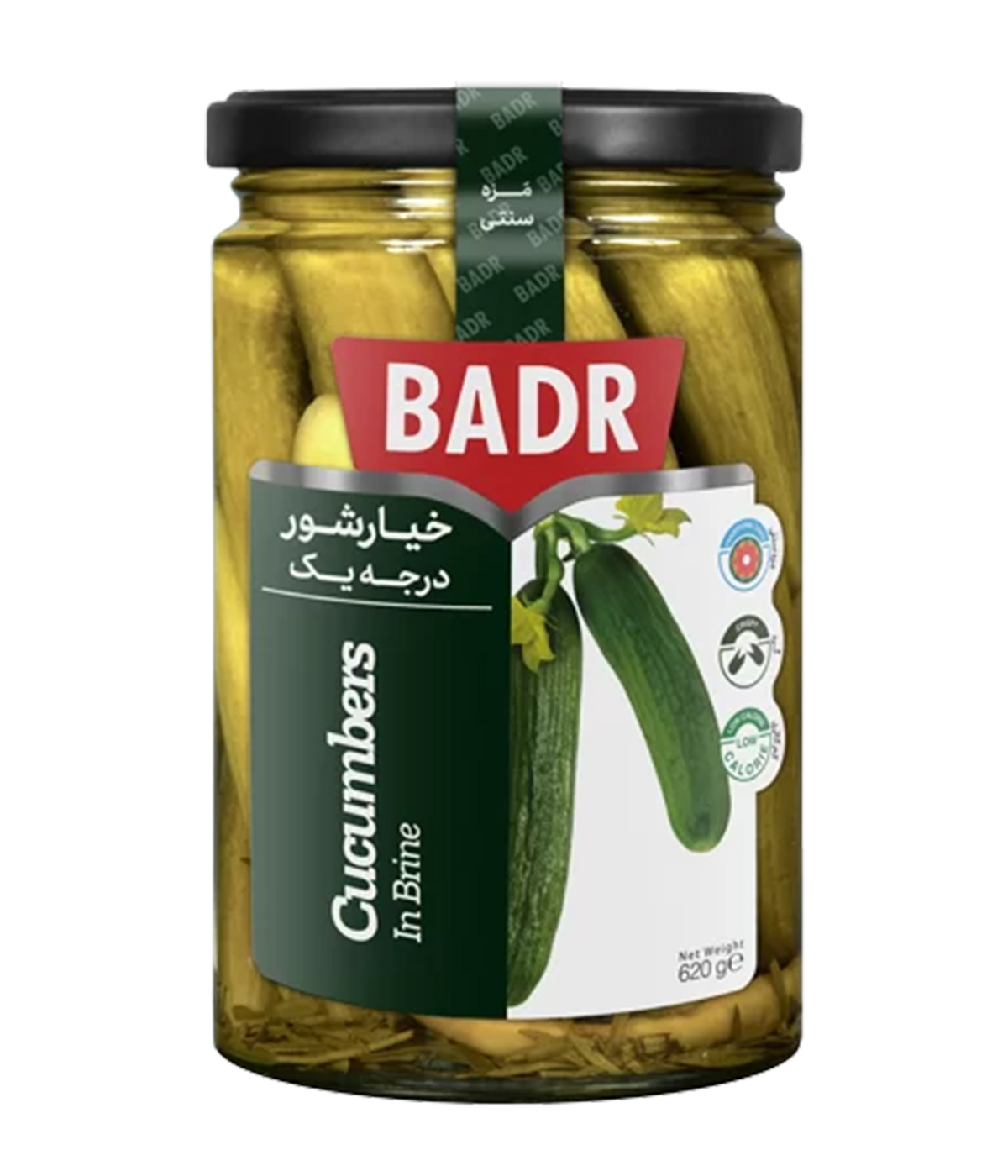 

Огурцы в рассоле Badr острые, 1 шт по 620 г, Огурцы в рассоле