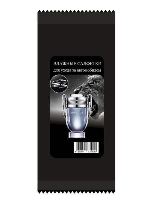 фото Влажные салфетки prime car perfume invictus 10 шт