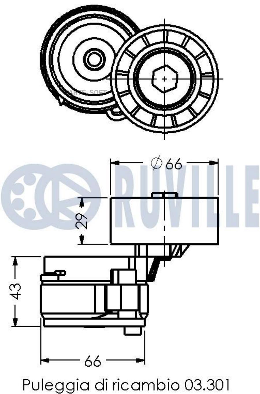 

Ролик Руч.Ремня Fiat Doblo 1.9D 2005 1Шт Ruville 541063