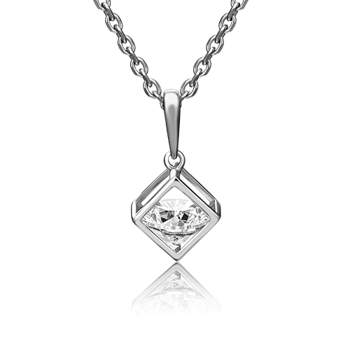 фото Подвеска из белого золота с фианитом platina jewelry 03-2972-00-501-1120-38_0