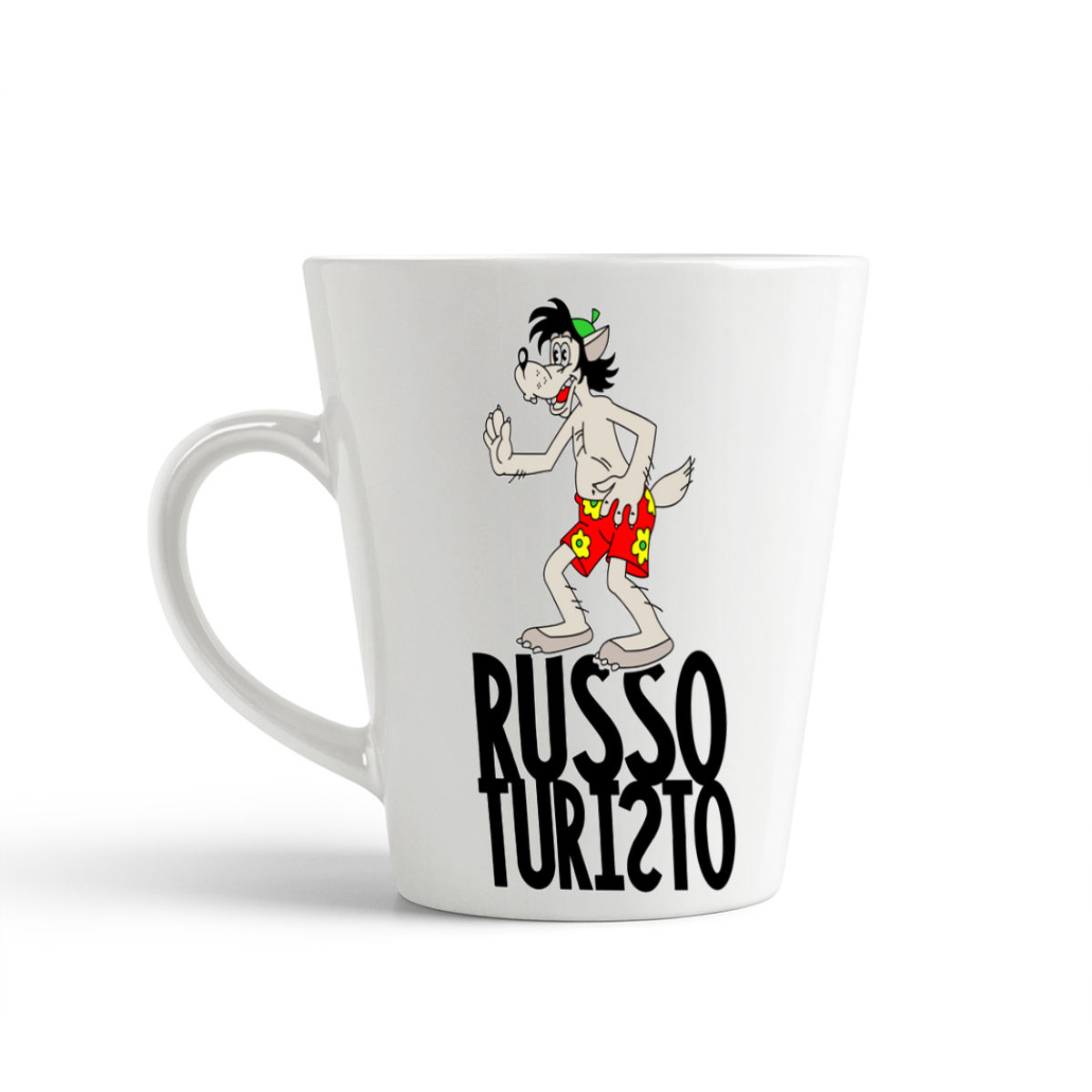 

Кружка-латте CoolPodarok Прикол Волк Russo turisto, Прикол Волк Russo turisto