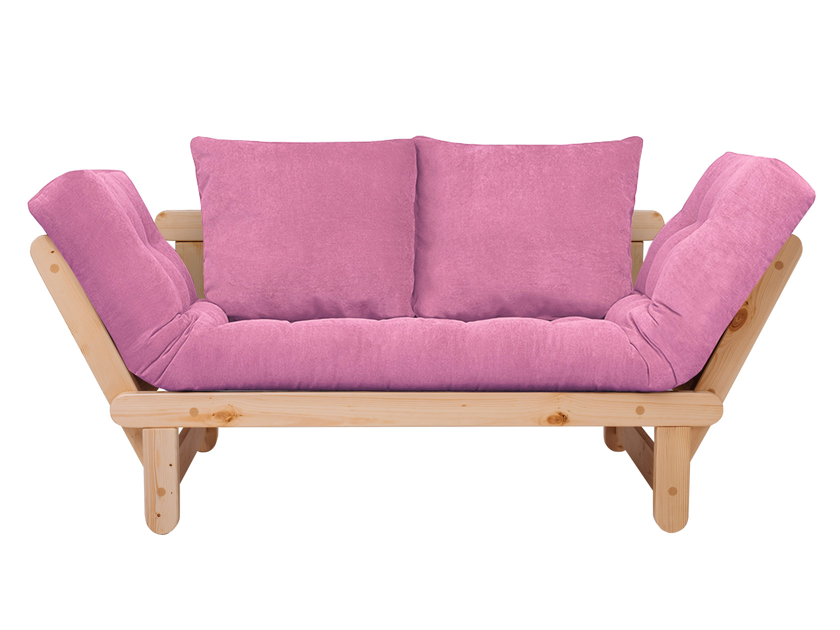 фото Прямой диван сламбер розовый, вельвет, сосна натуральная андерсон