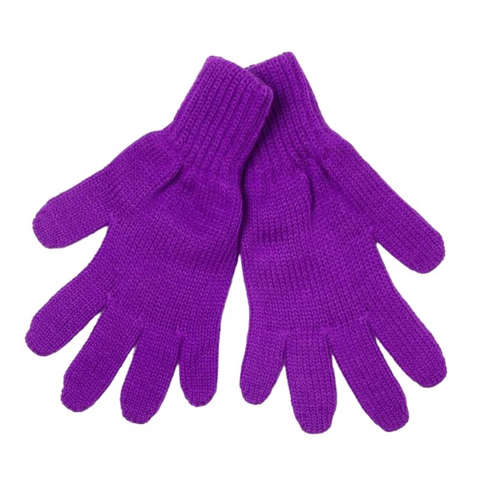 Перчатки для девочки, цвет фиолетовый, размер 16 перчатки для девочки