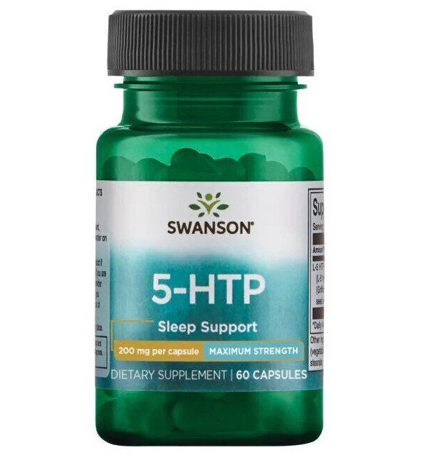 Купить 5-HTP - Maximum Strength 200 mg 60 caps / 5-HTP максимальная сила, Восстанавливает нерв..., SWANSON
