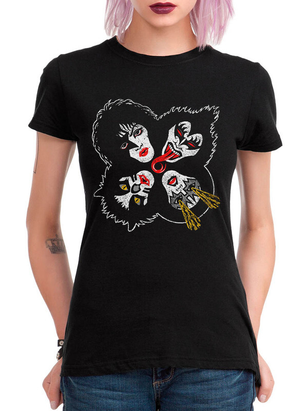 

Футболка женская Design Heroes Kiss черная L, Черный, "Kiss"