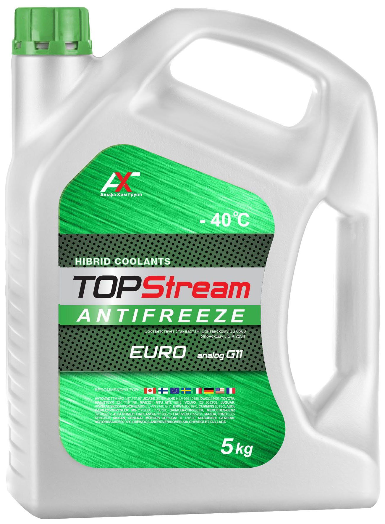 фото Охлаждающая жидкость антифриз top strеаm euro (g-11) 5 кг (белая канистра) atse00005