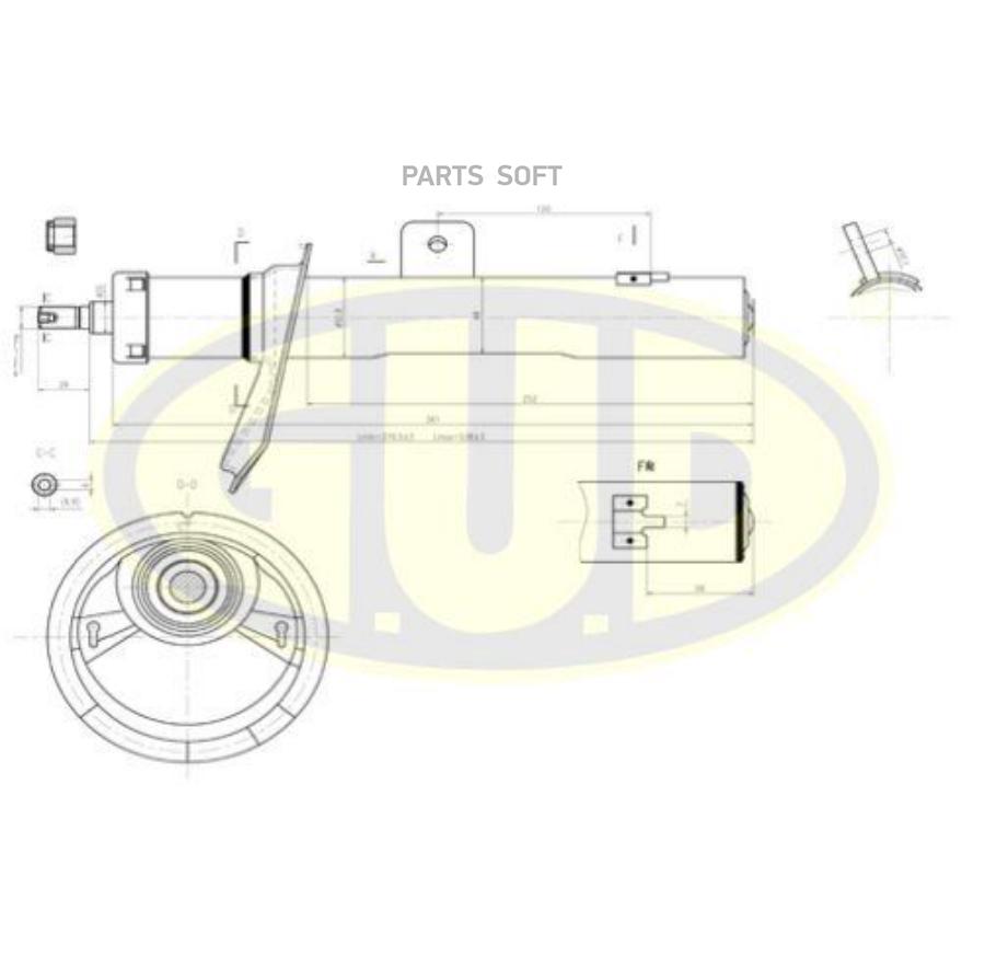 Амортизатор Pgt 206 Хэчбэк 98- Перед R G.U.D. gsa633729