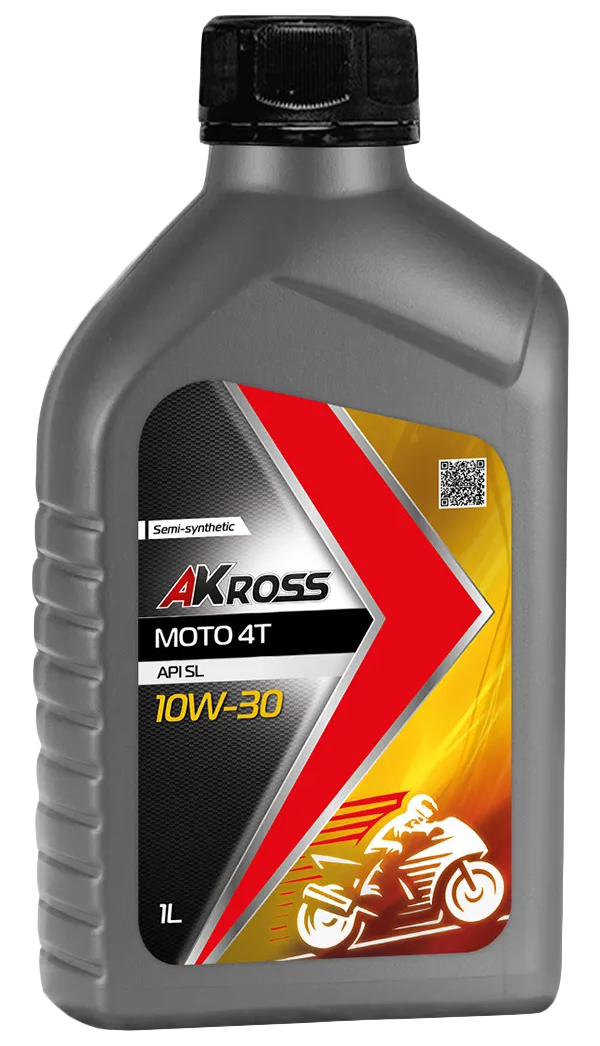 Моторное масло Akross МОТО 4Т SL полусинтетическое 10W30 1л