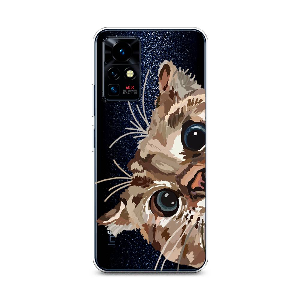 

Чехол на Infinix Zero X Pro "Любопытный кот", Коричневый;синий;черный, 3101150-1