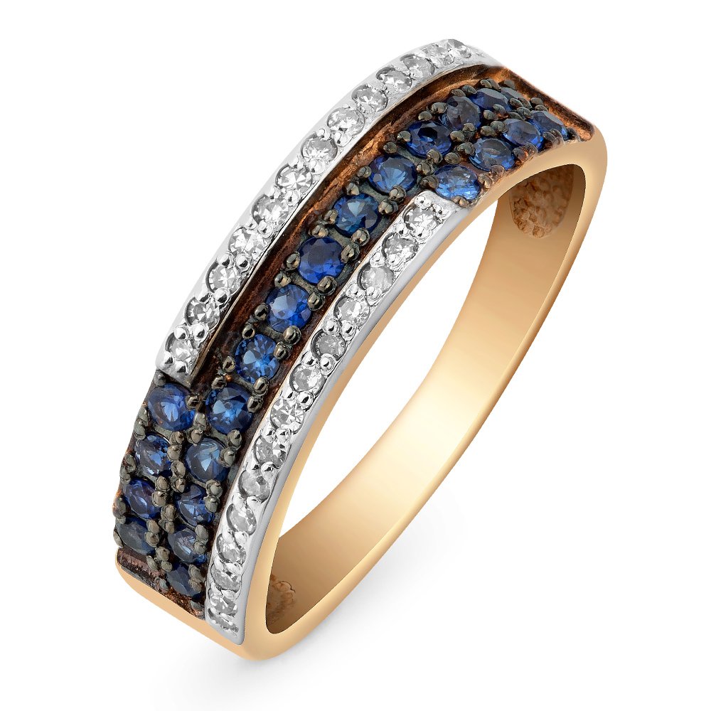 

Кольцо из красного золота с сапфиром/бриллиантом р. 17 585Gold 101010046, 101010046