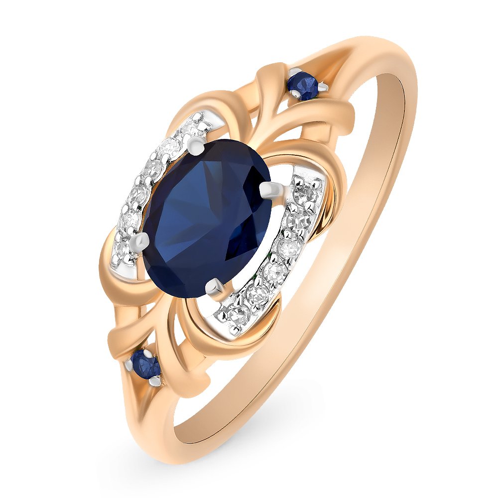 

Кольцо из красного золота с бриллиантом/сапфиром искусственным р.  585Gold 101010089, 101010089