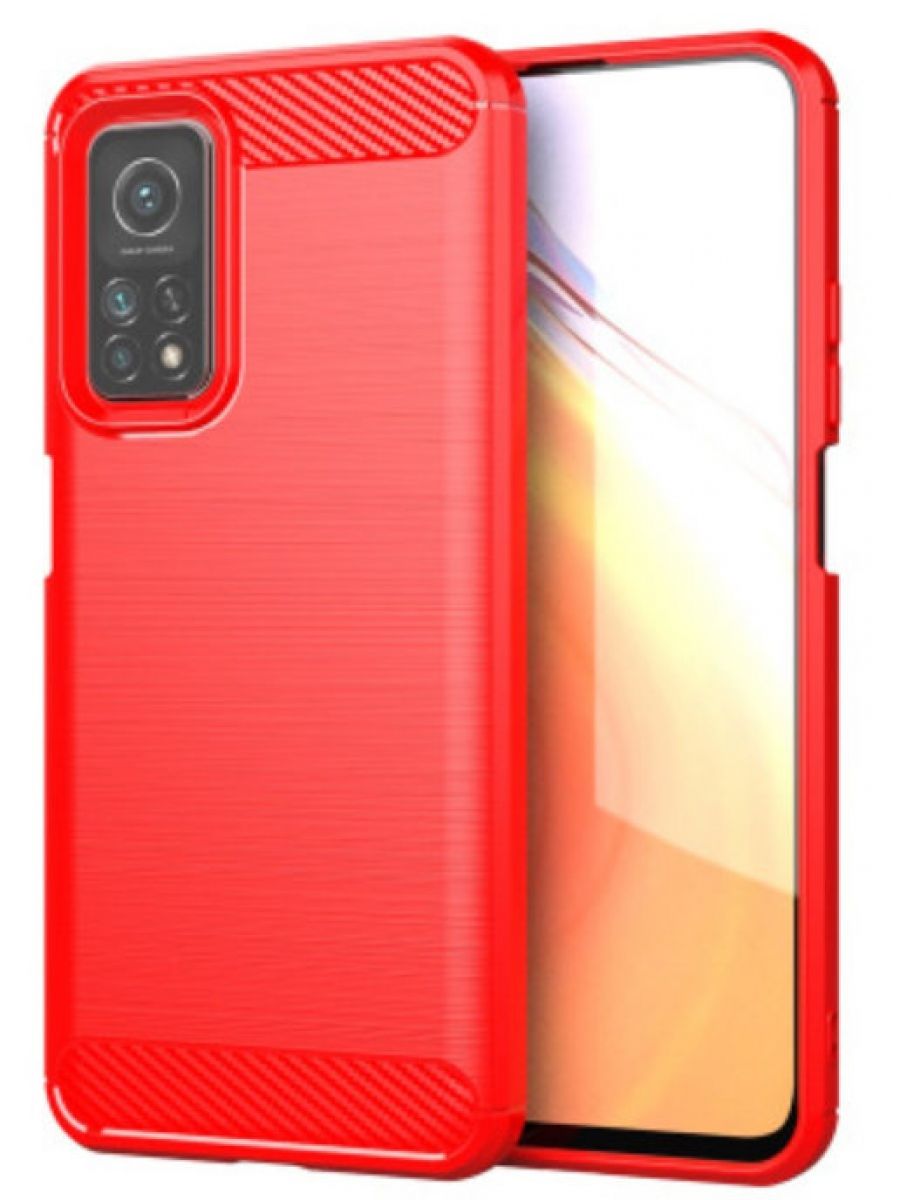 

Чехол Carbon для смартфона Xiaomi Mi 10T красный