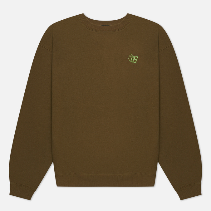 Мужская толстовка Bronze 56k B Logo Embroidered Crew Neck оливковый, Размер S