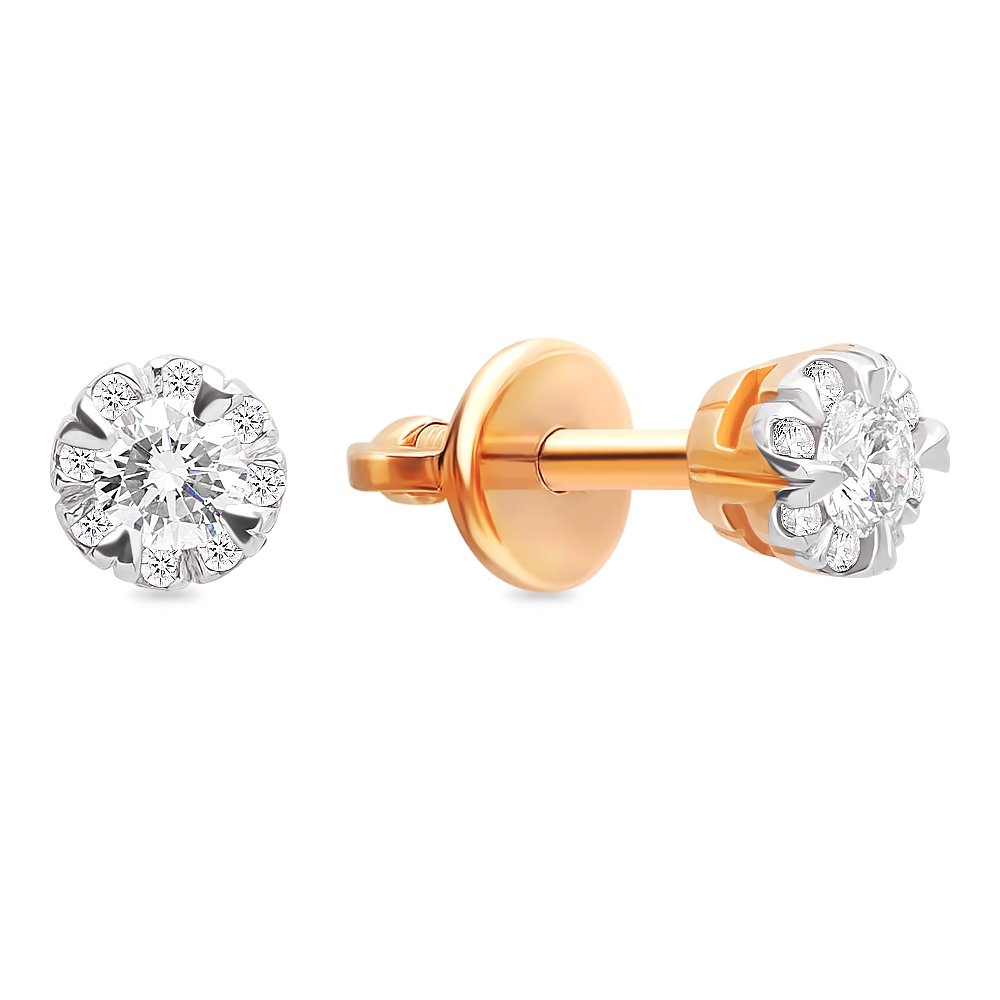 

Серьги из красного золота с бриллиантом 585Gold 102004759, 102004759