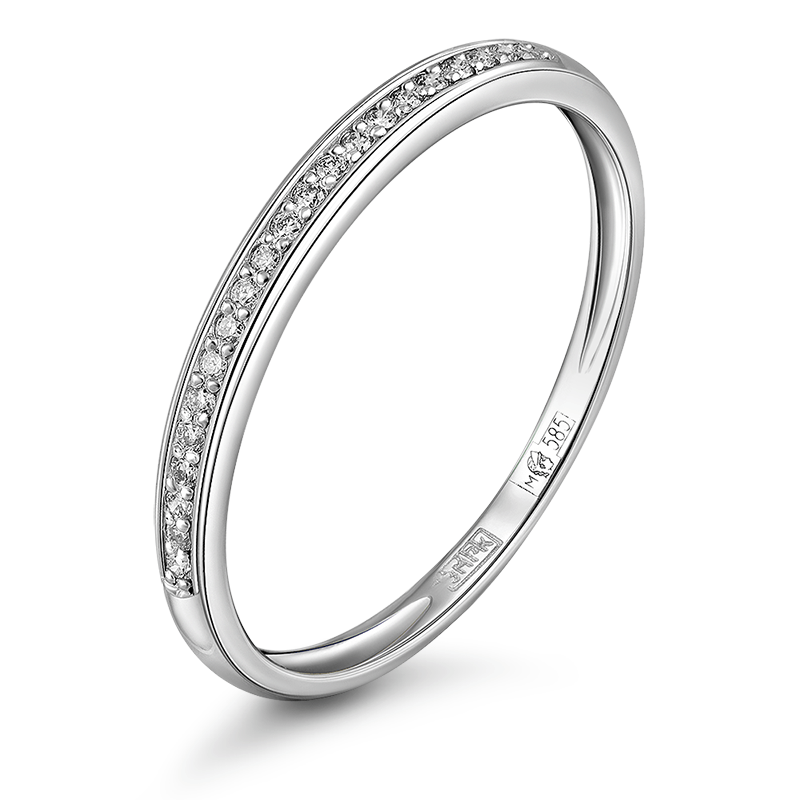 Кольцо из белого золота р. 16,5 IQ Diamonds 4105, бриллиант искусственный