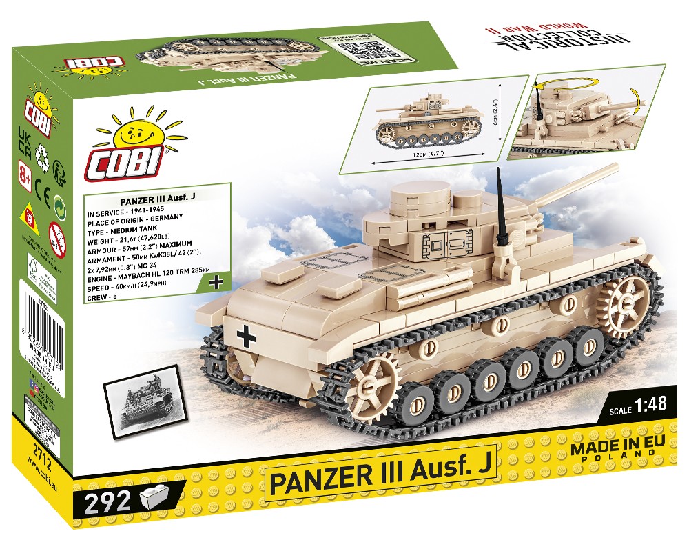 

Конструктор Cobi 2712 Немецкий танк Panzer III Ausf J 292