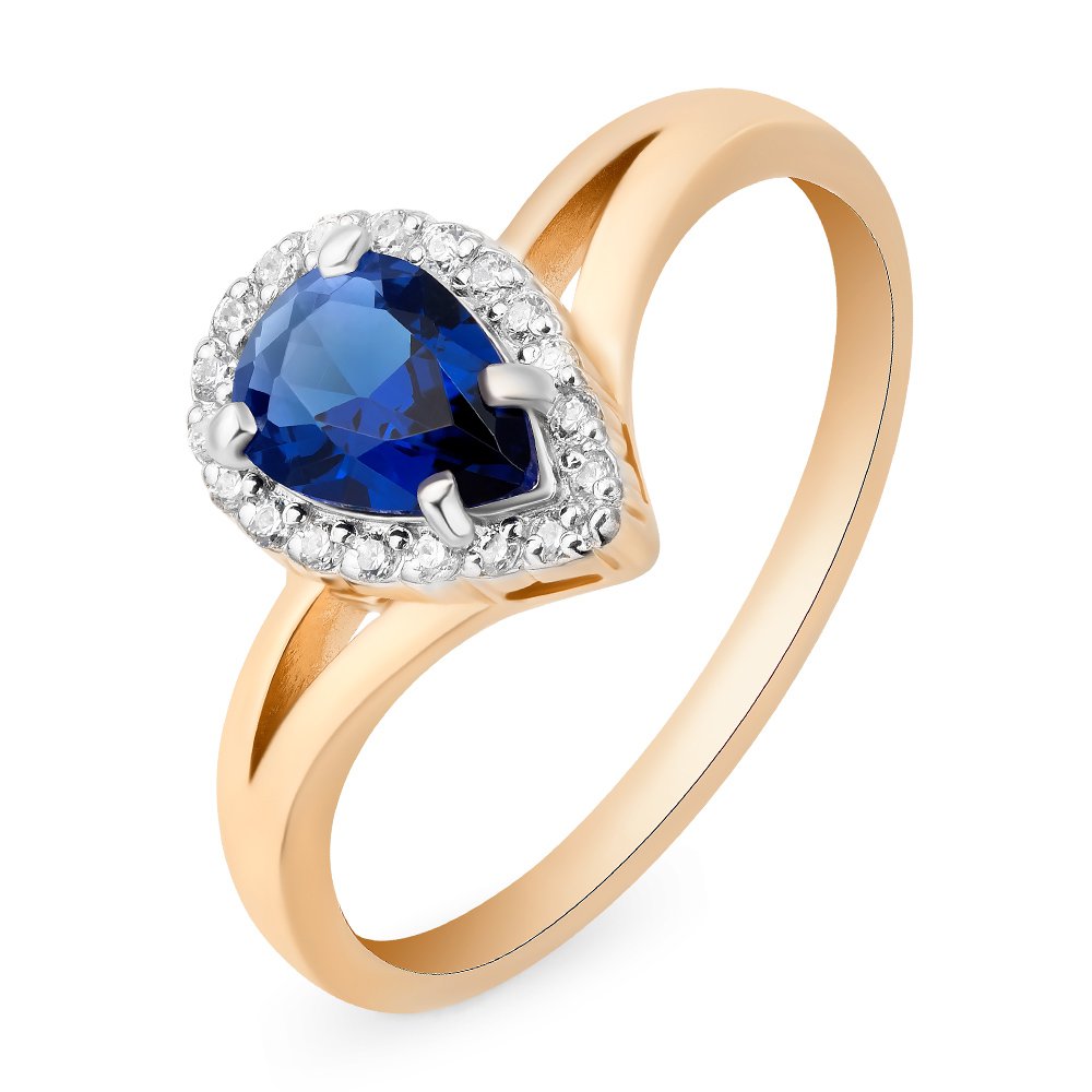 

Кольцо из красного золота с сапфиром/бриллиантом р. , 585Gold 101007025, 101007025