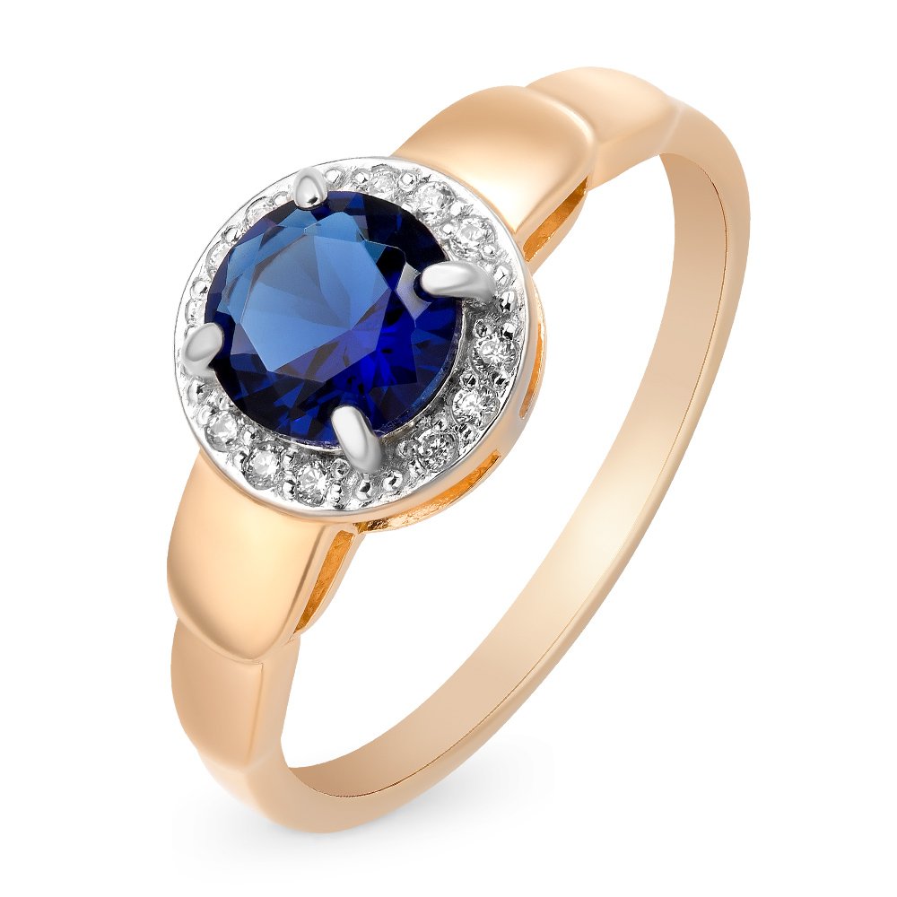 

Кольцо из красного золота с сапфиром/бриллиантом р. 18,5 585Gold 101010679, 101010679