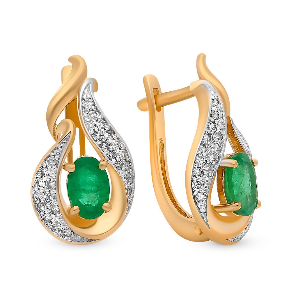 

Серьги из красного золота с изумрудом/бриллиантом 585Gold 102006680, 102006680