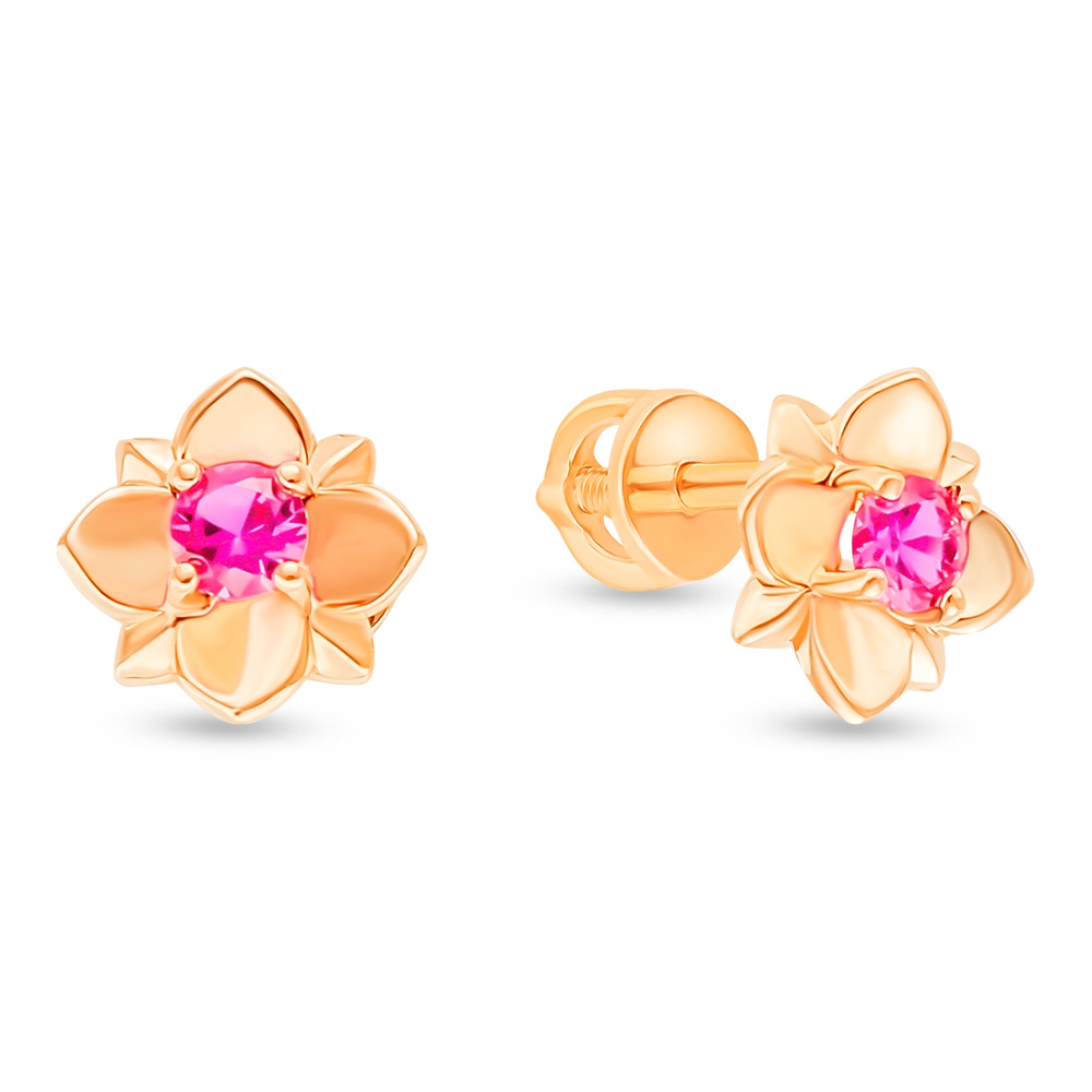 

Серьги из красного золота с рубином искусственным 585Gold 199000172, 199000172
