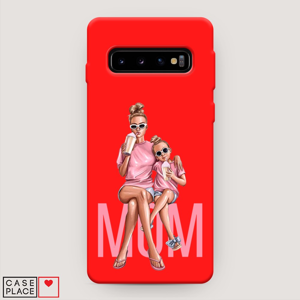 фото Матовый силиконовый чехол "lovely mom" на samsung galaxy s10 + awog