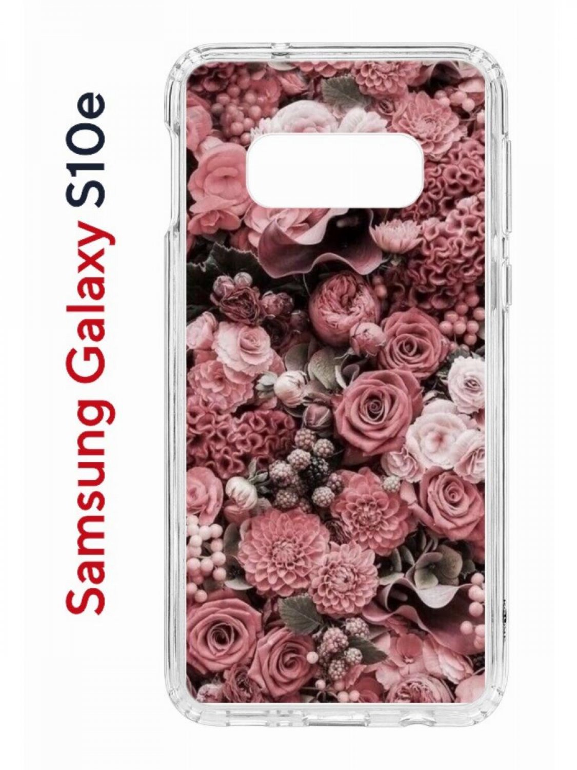 Чехол на Samsung S10e с принтом Kruche Print Цветы,противоударный бампер,с защитой камеры