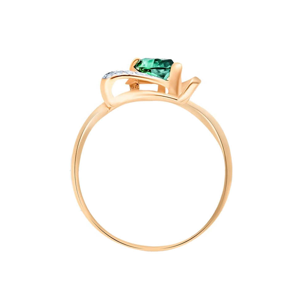 

Кольцо из красного золота с бриллиантом/изумрудом искусственным р.  585Gold 101014072, 101014072