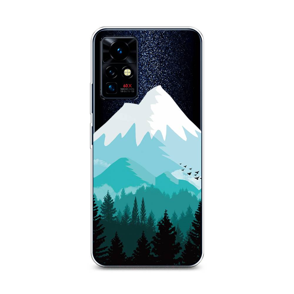 

Чехол на Infinix Zero X Pro "Синяя снежная гора", Белый;голубой, 3101150-2
