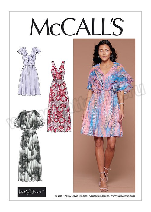 

Выкройка McCall's №7566 — Платье V-образным вырезом и рюшами