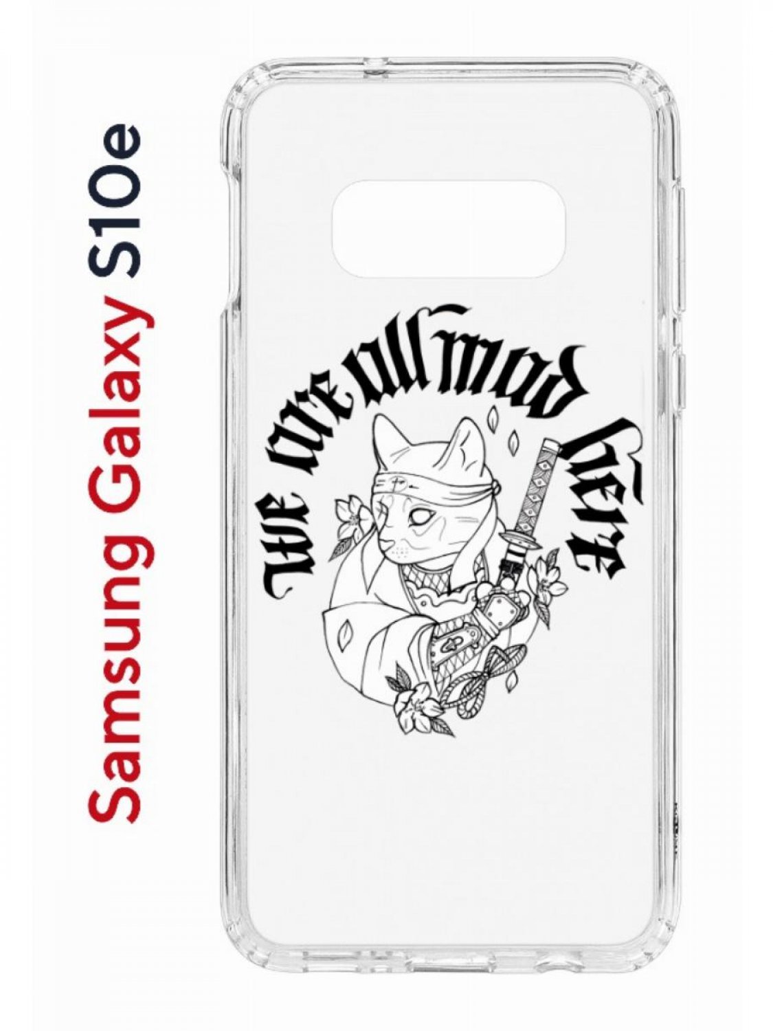 Чехол на Samsung S10e с принтом Kruche Print J-Cat,противоударный бампер,с защитой камеры