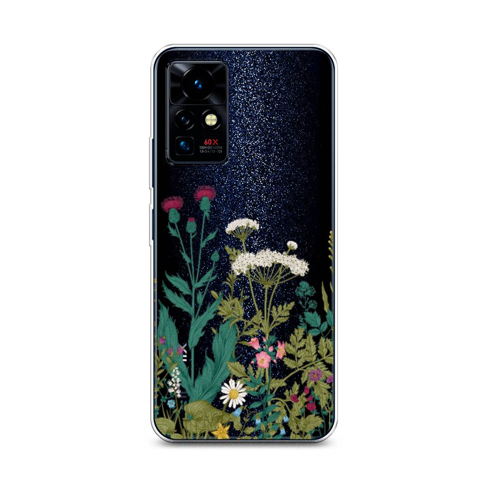 

Чехол на Infinix Zero X Pro "Дикие полевые цветы", Зеленый;розовый;белый, 3101150-2
