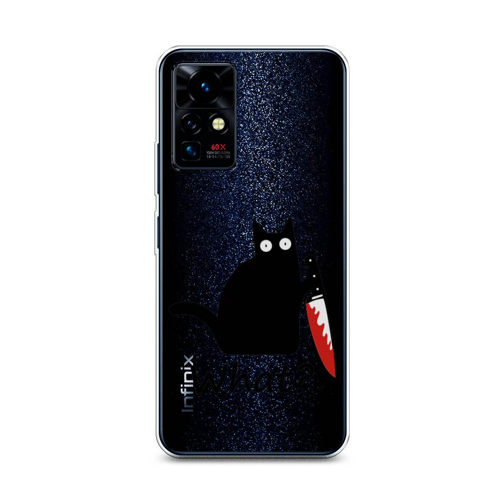 

Чехол на Infinix Zero X Pro "Котик с ножом", Черный;красный, 3101150-6