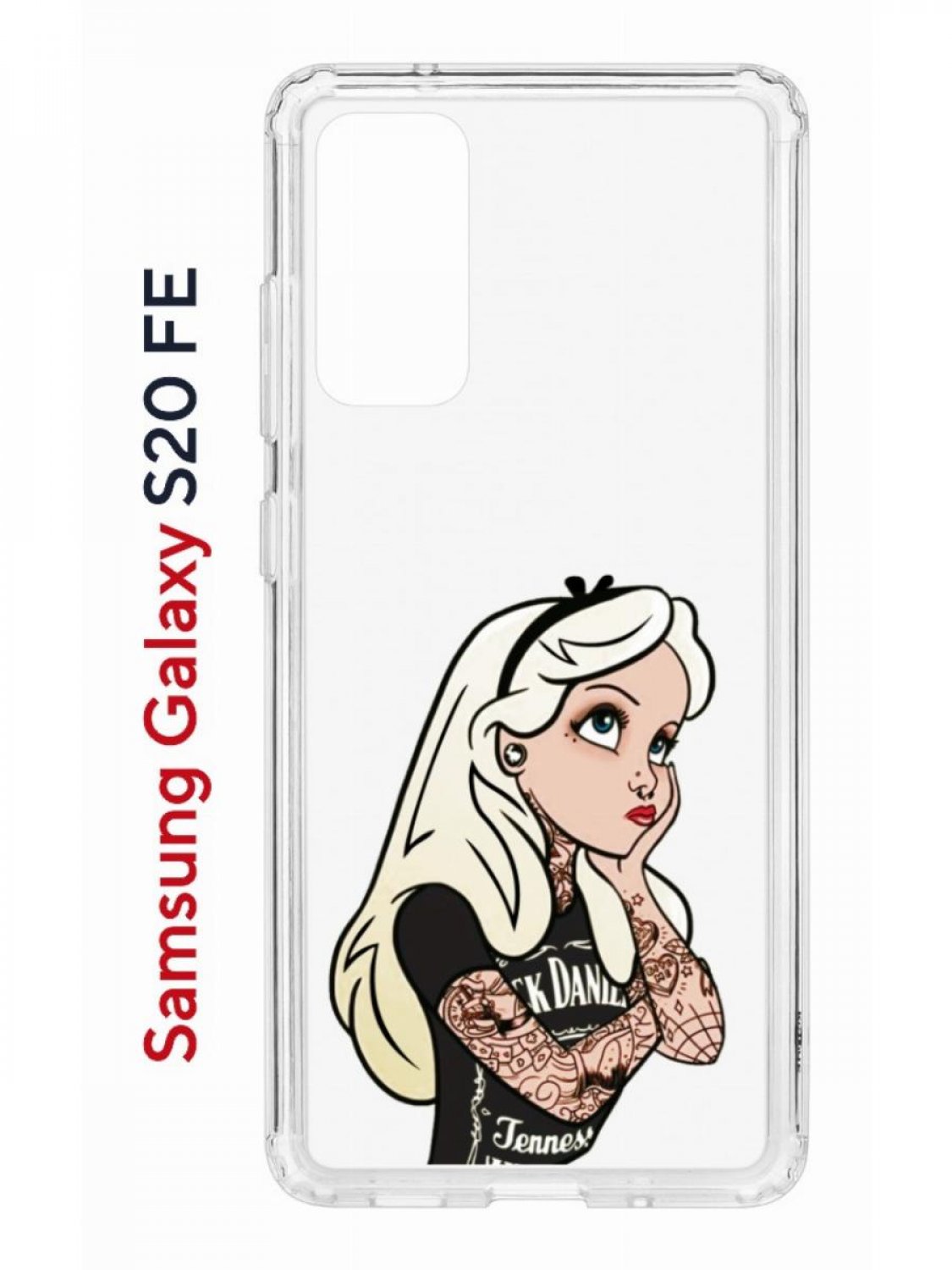 Чехол на Samsung S20 FE Kruche Print Tattoo Girl,противоударный бампер,с защитой камеры