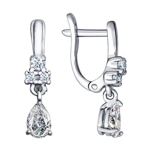 

Серьги подвески из серебра ЯХОНТ Золотой 107362, фианит, 107362