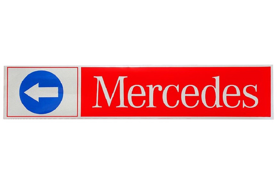 

Наклейка светоотражающая MERCEDES стрелка левая, 407*86 мм красная, Красный