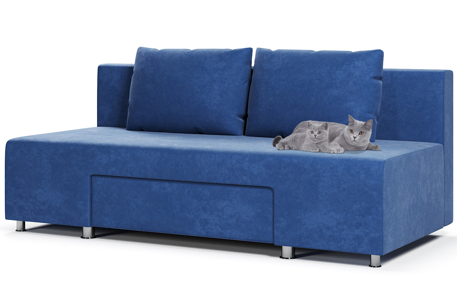 

Диван-кровать МногоМеб Сан Ремо синий велюр, еврокнижка, Сан Ремо