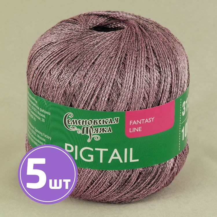 

Пряжа Семеновская Pigtail 16995 черный-розовый 5 шт по 100 г, Серый