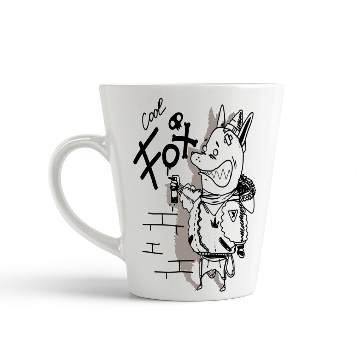 

Кружка-латте CoolPodarok Прикол Cool fox, Прикол Cool fox